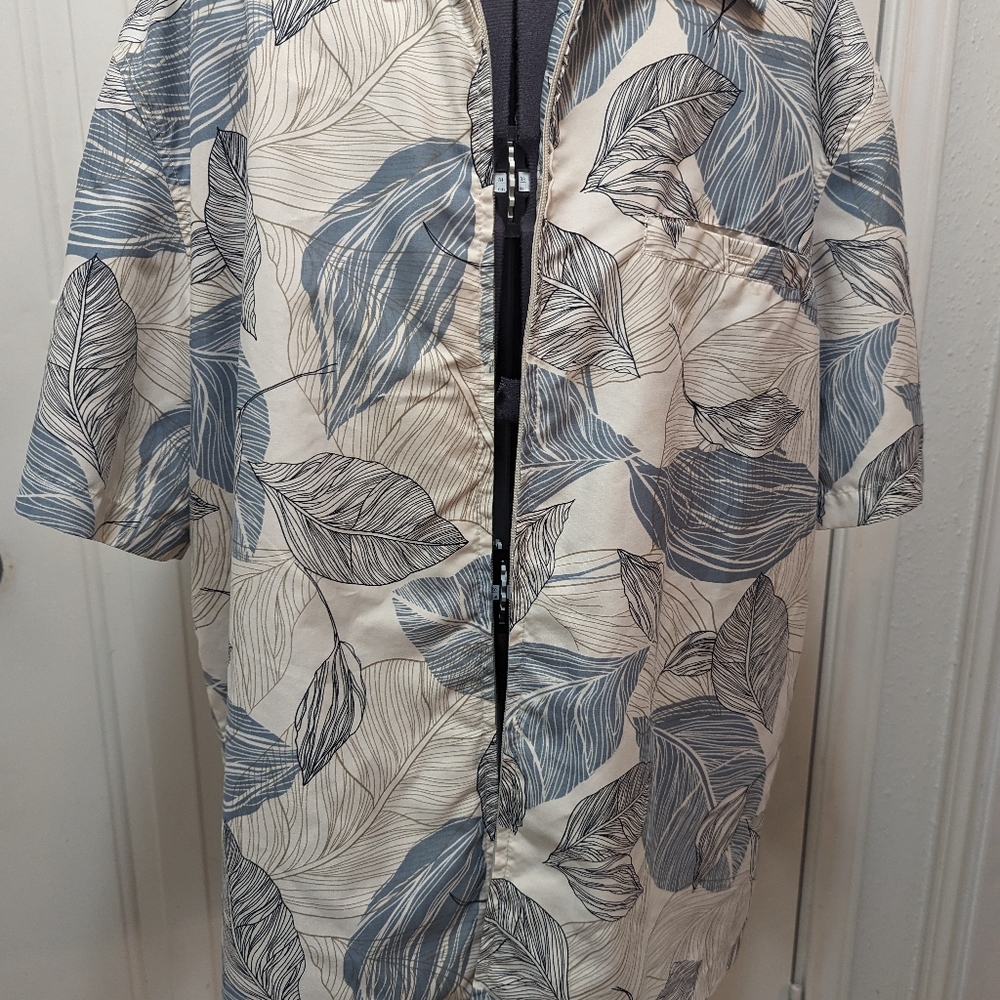 Irvine Park vintage Men Hawaiian camp zipper shirt size Large